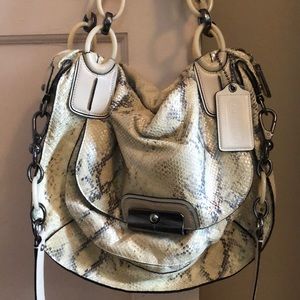 Large Coach embossed python handbag